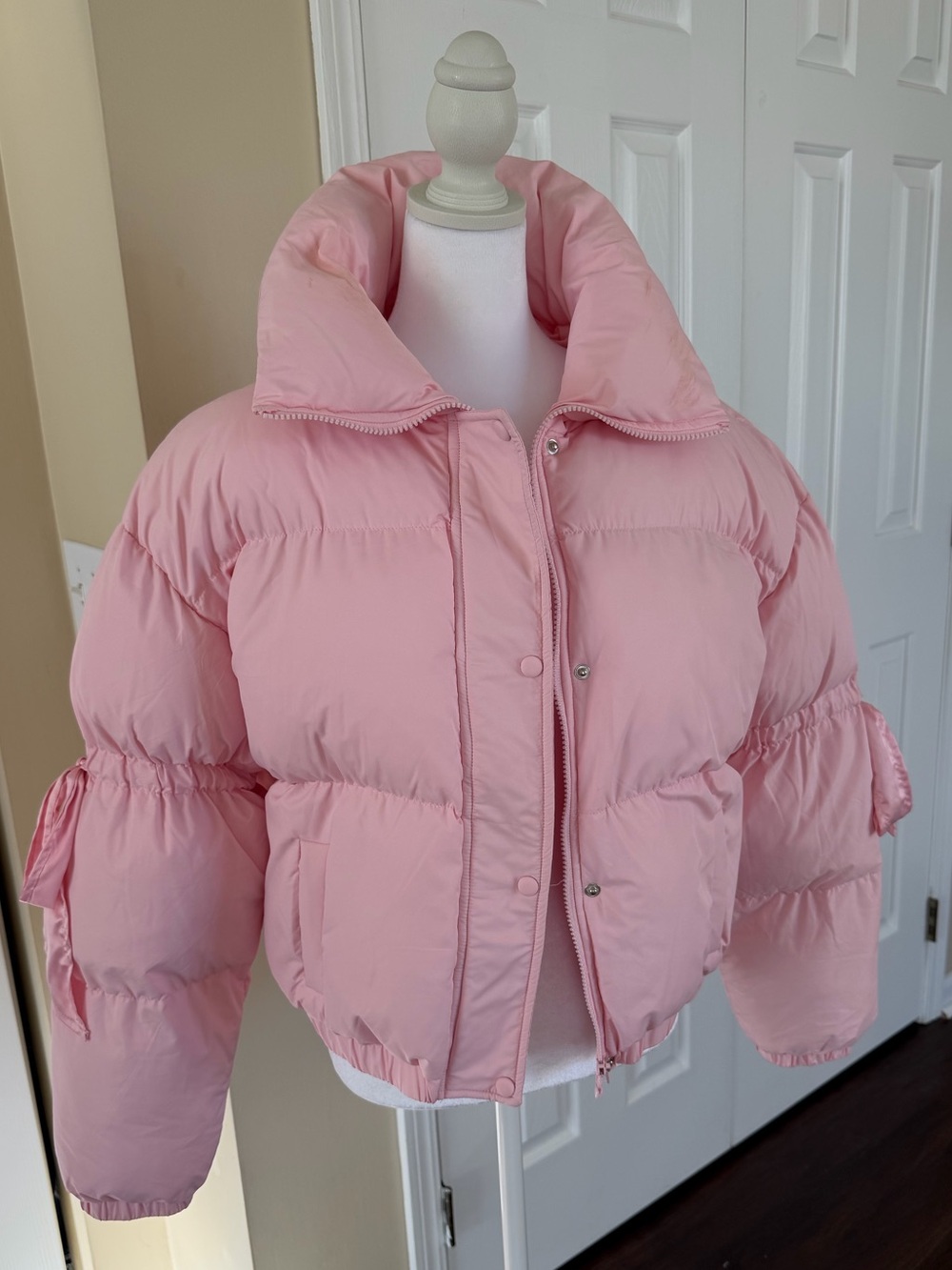 Madden Girl Light Pink Cropped Puffer Jacket